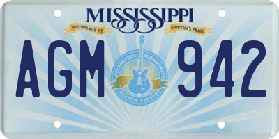 MS license plate AGM942