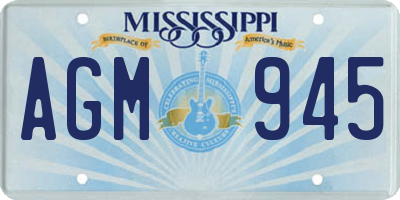 MS license plate AGM945