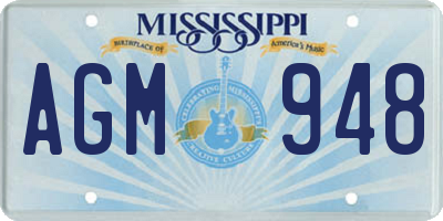 MS license plate AGM948
