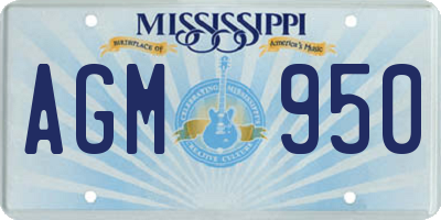 MS license plate AGM950