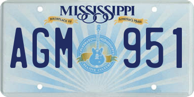 MS license plate AGM951