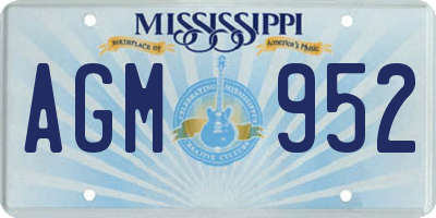 MS license plate AGM952