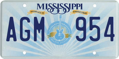 MS license plate AGM954