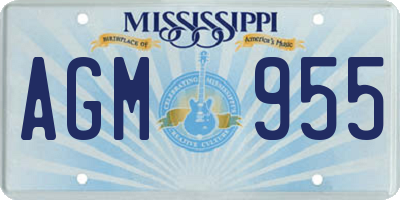 MS license plate AGM955