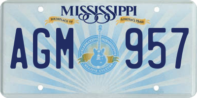 MS license plate AGM957