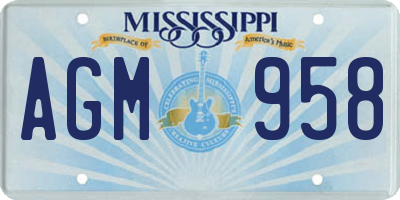 MS license plate AGM958