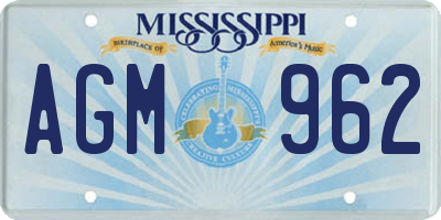 MS license plate AGM962