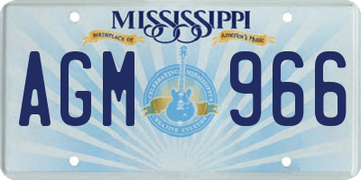 MS license plate AGM966