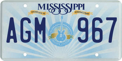 MS license plate AGM967
