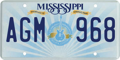 MS license plate AGM968