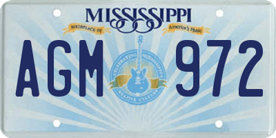 MS license plate AGM972