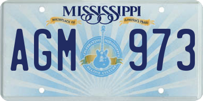 MS license plate AGM973