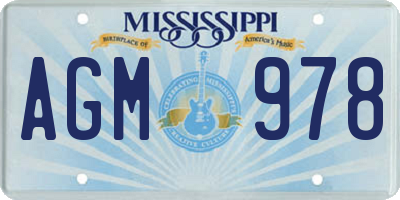 MS license plate AGM978