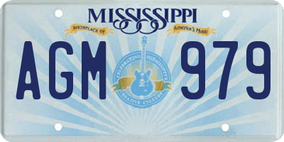 MS license plate AGM979