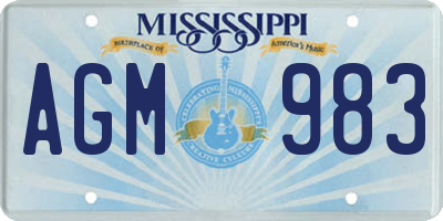 MS license plate AGM983
