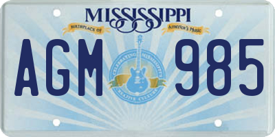 MS license plate AGM985