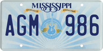 MS license plate AGM986