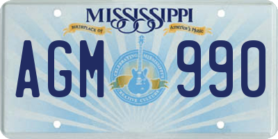 MS license plate AGM990
