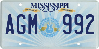MS license plate AGM992