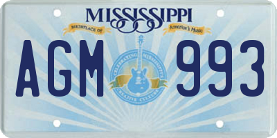 MS license plate AGM993