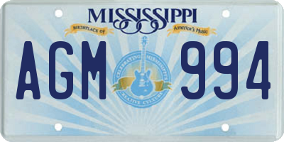 MS license plate AGM994