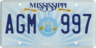 MS license plate AGM997