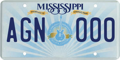 MS license plate AGN000
