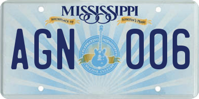 MS license plate AGN006