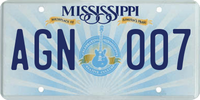 MS license plate AGN007