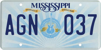 MS license plate AGN037