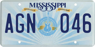 MS license plate AGN046