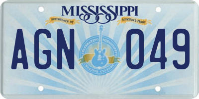 MS license plate AGN049