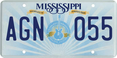 MS license plate AGN055
