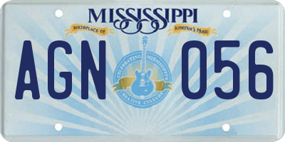 MS license plate AGN056