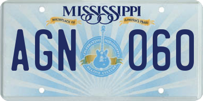 MS license plate AGN060