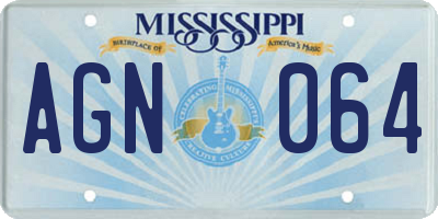 MS license plate AGN064