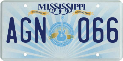 MS license plate AGN066