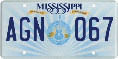 MS license plate AGN067