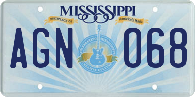 MS license plate AGN068