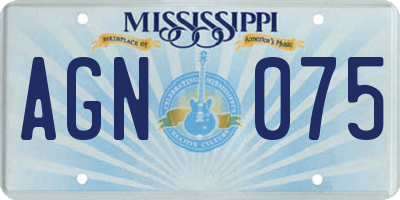 MS license plate AGN075