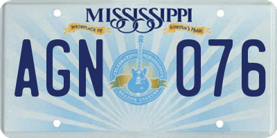 MS license plate AGN076