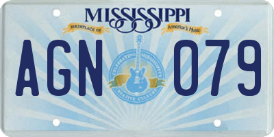 MS license plate AGN079