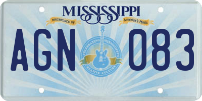 MS license plate AGN083