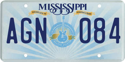 MS license plate AGN084