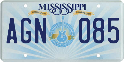 MS license plate AGN085