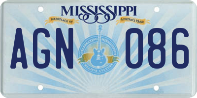 MS license plate AGN086