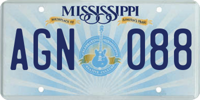 MS license plate AGN088