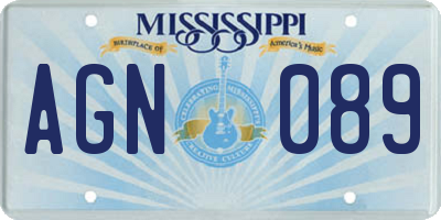 MS license plate AGN089
