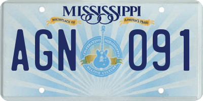 MS license plate AGN091