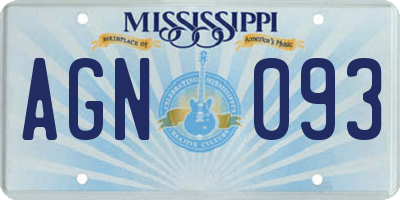 MS license plate AGN093